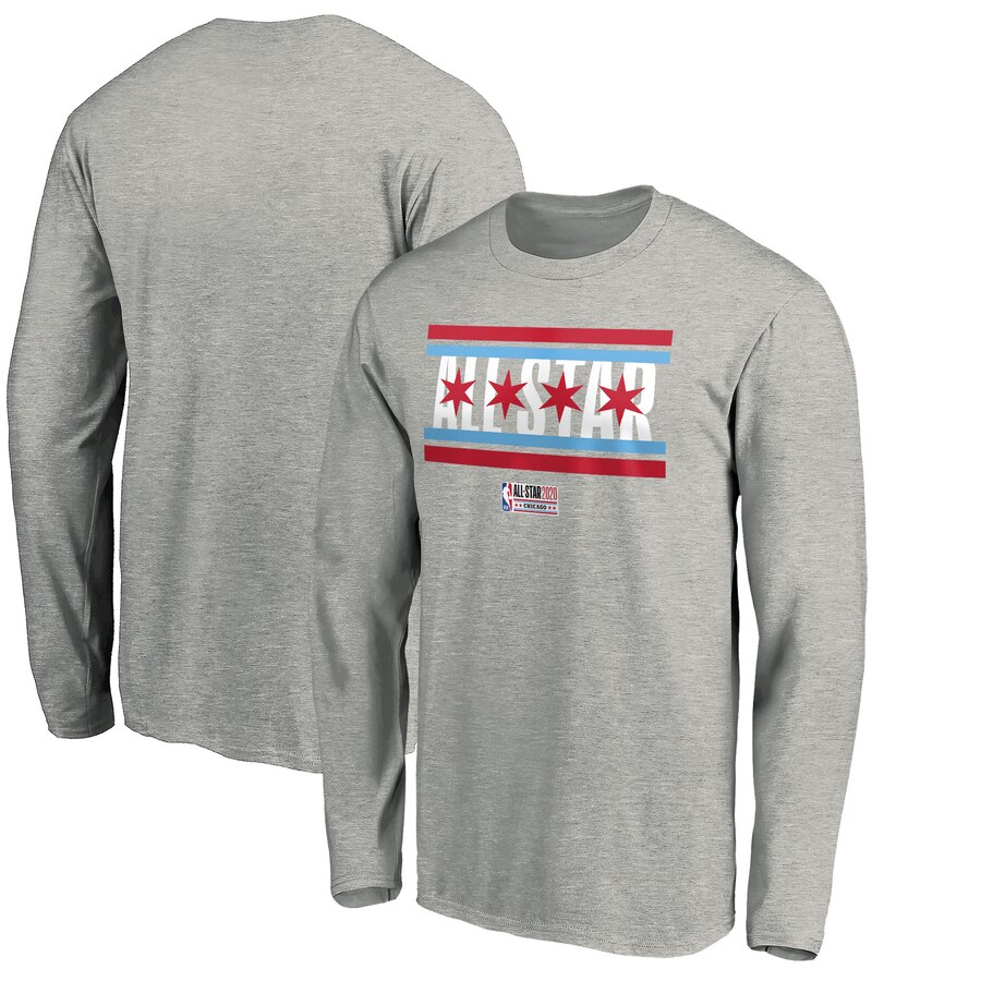 Fanatics Branded 2020 NBA All-Star Game Before The Buzzer Long Sleeve T-Shirt Heather Gray