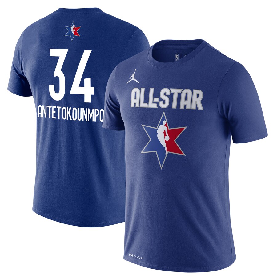 Giannis Antetokounmpo Jordan Brand 2020 NBA All-Star Game Name & Number Player T-Shirt Blue
