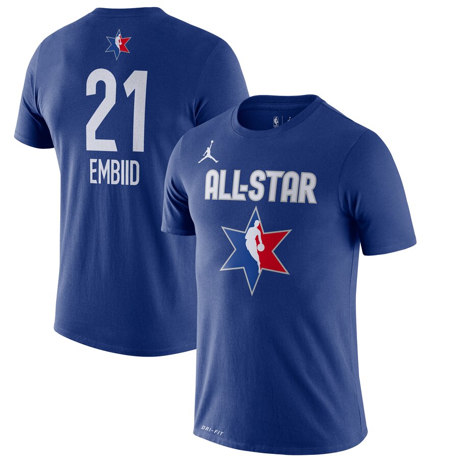Jordan Brand Joel Embiid Blue 2020 NBA All-Star Game Name & Number Player T-Shirt