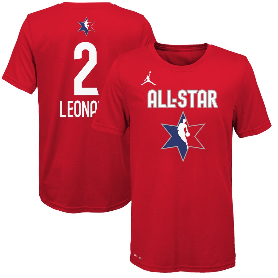Jordan Brand Kawhi Leonard Red 2020 NBA All-Star Game Name & Number T-Shirt