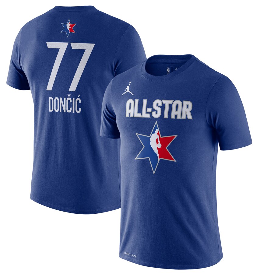 Luka Doncic Jordan Brand 2020 NBA All-Star Game Name & Number Player T-Shirt Blue - Click Image to Close