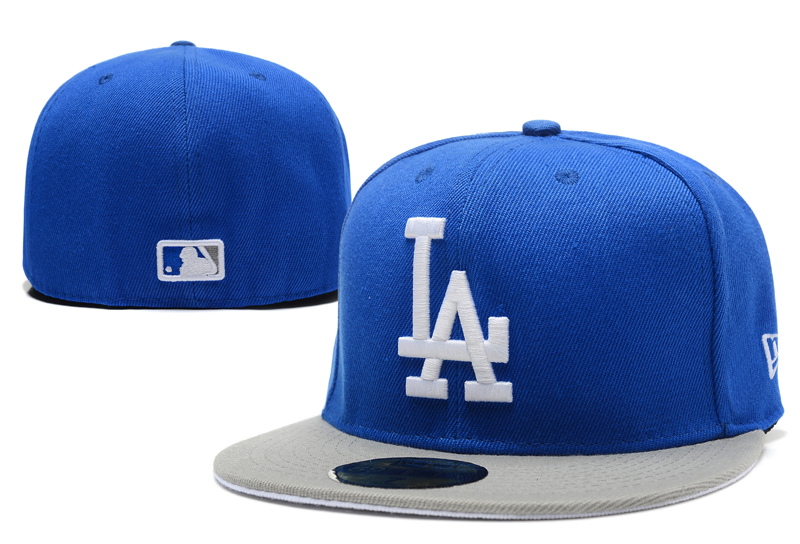 Dodgers Team Logo Royal Gray Fitted Hat LX