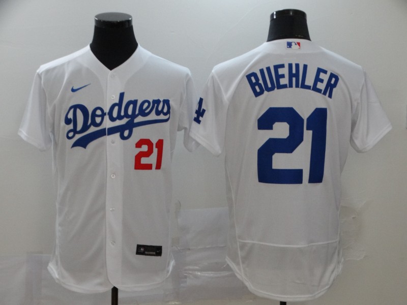 Dodgers 21 Walker Buehler White 2020 Nike Flexbase Jersey - Click Image to Close