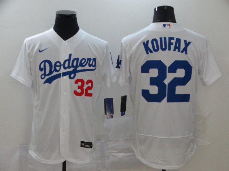 Dodgers 32 Sandy Koufax White 2020 Nike Flexbase Jersey - Click Image to Close