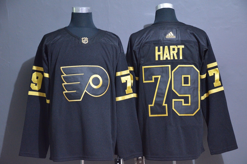 Flyers 79 Carter Hart Black Gold Adidas Jersey