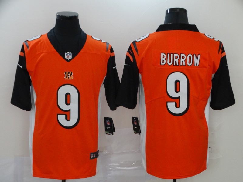 Nike Bengals 9 Joe Burrow Orange 2020 NFL Draft First Round Pick Vapor Untouchable Limited Jersey