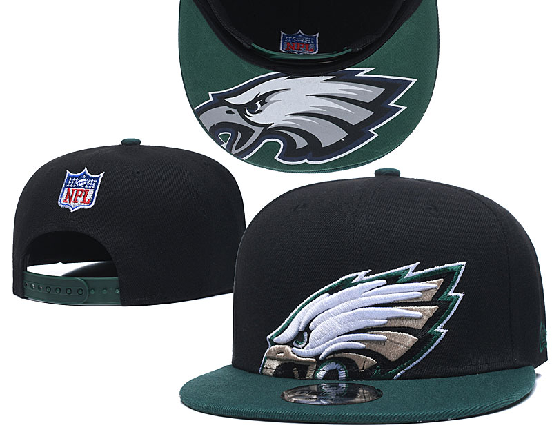 Eagles Team Logo Black Green Adjustable Hat GS