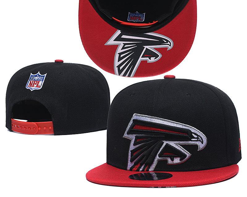 Falcons Team Logo Black Red Adjustable Hat GS