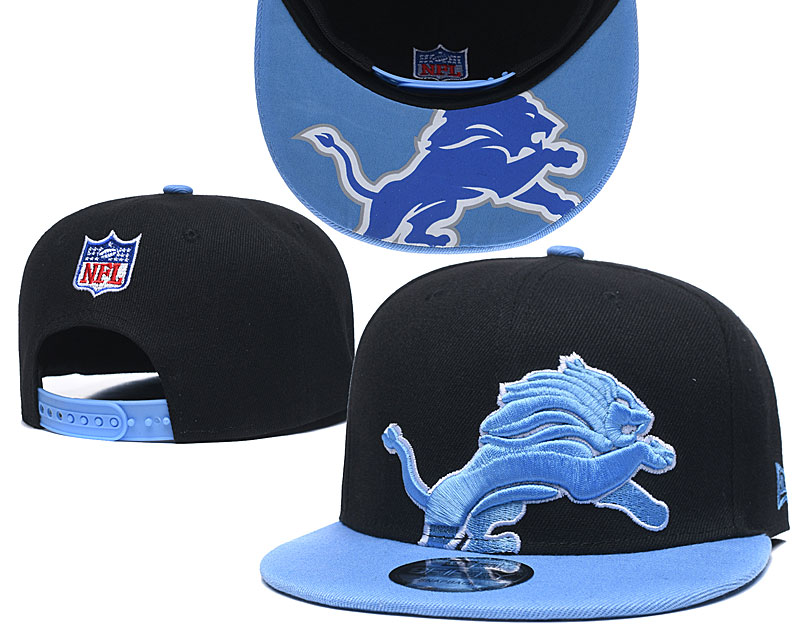 Lions Team Logo Black Blue Adjustable Hat GS - Click Image to Close