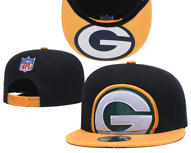 Packers Team Logo Black Yellow Adjustable Hat GS