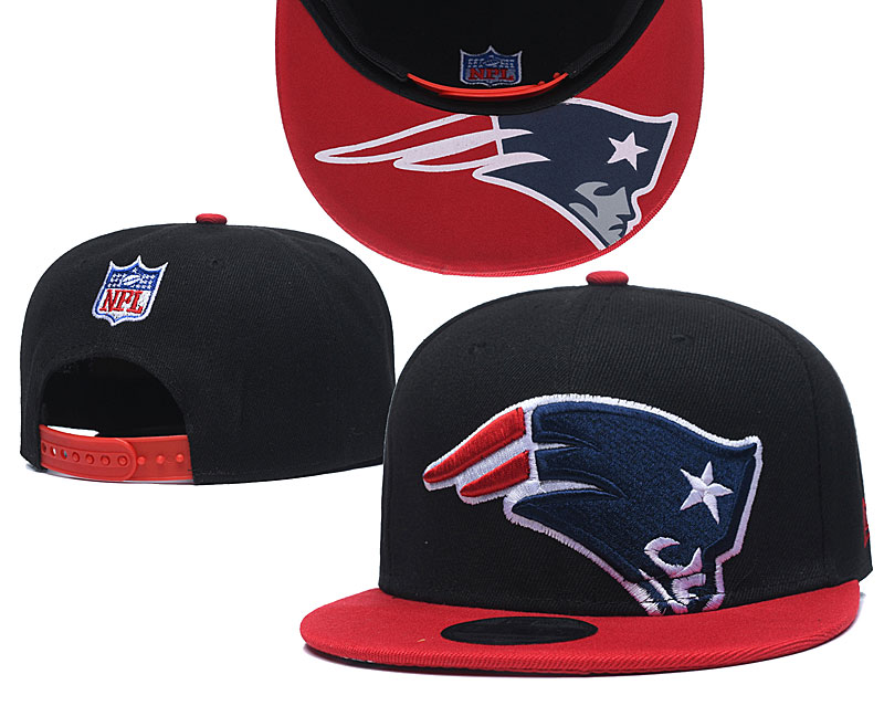 Patriots Team Logo Black Red Adjustable Hat GS