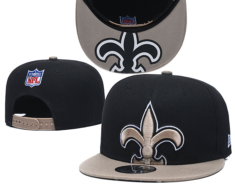 Saints Team Logo Black Slive Adjustable Hat GS