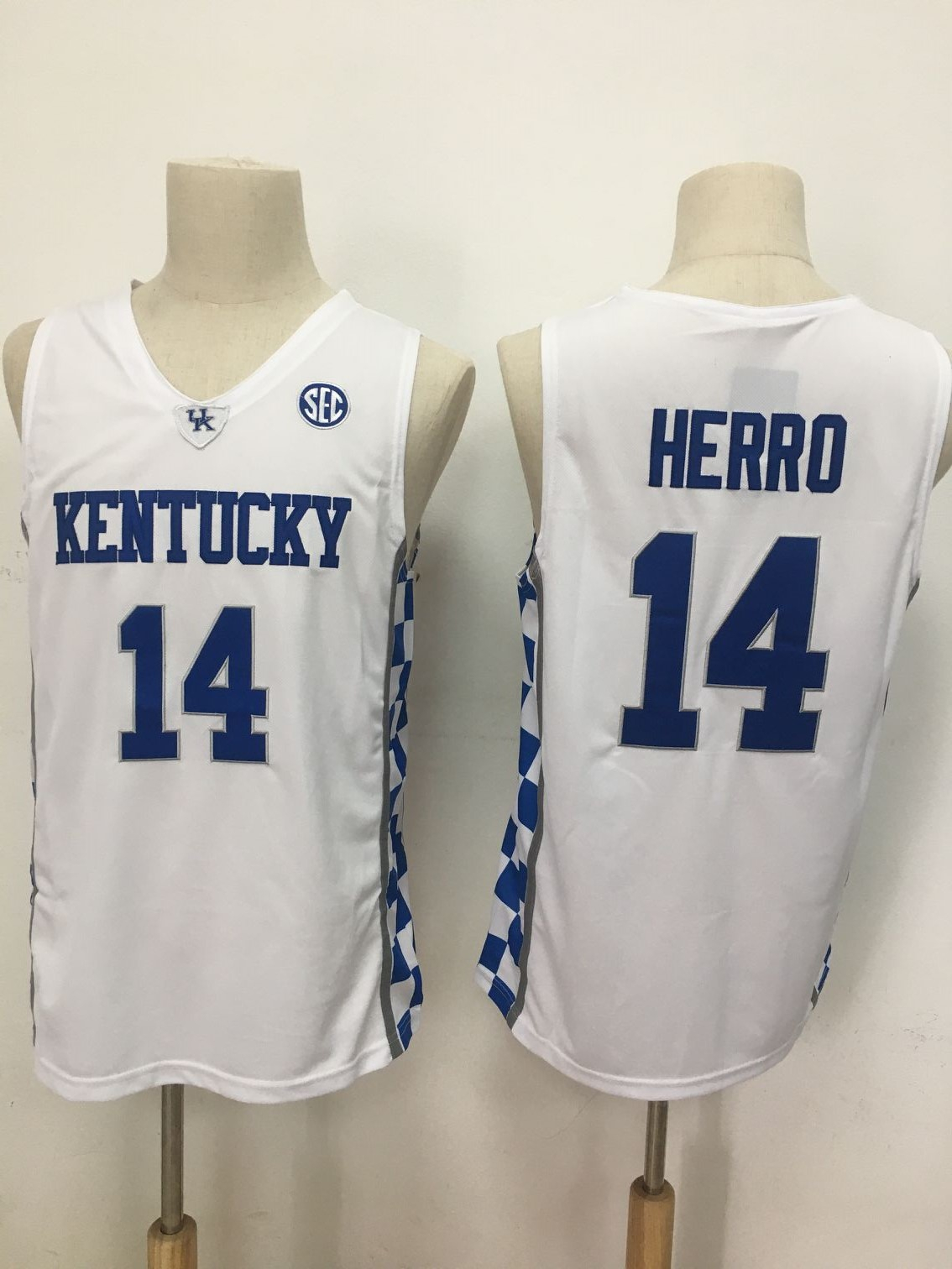 Kentucky Wildcats 14 Tyler Herro White College Basketball Jersey
