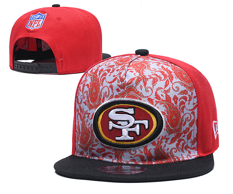 49ers Team Logo Red Black Adjustable Hat LH