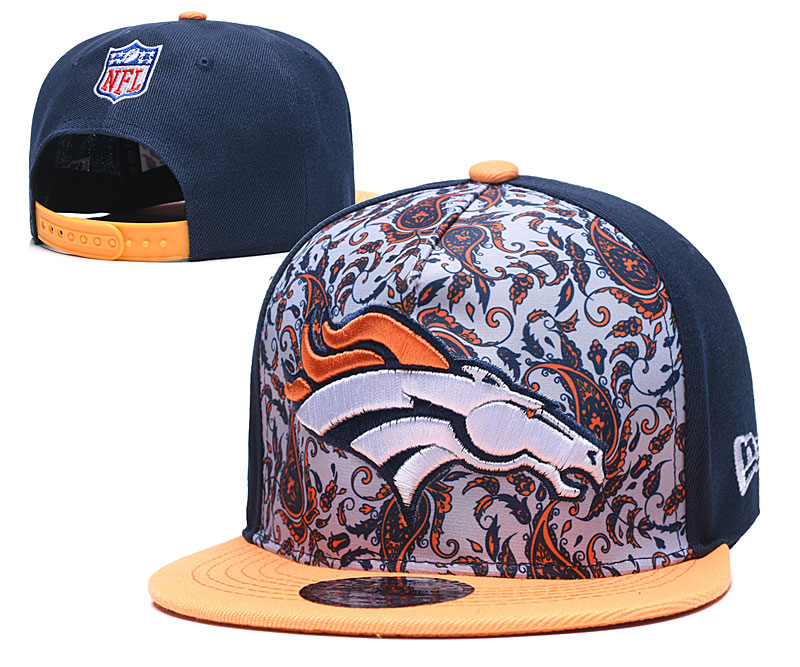 Broncos Team Logo Navy Orange Adjustable Hat LH
