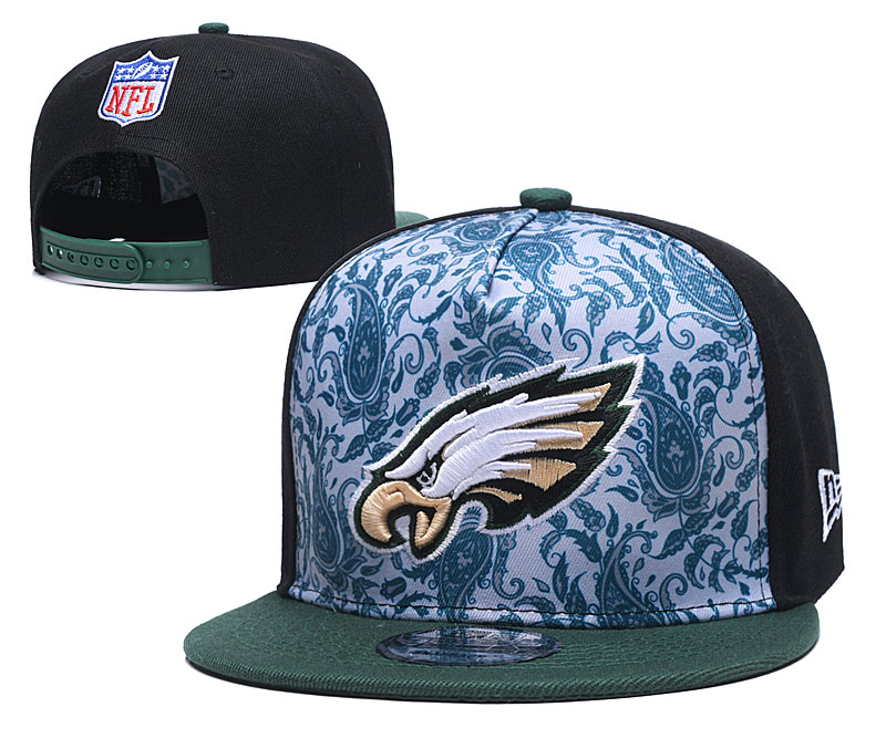 Eagles Team Logo Black Green Adjustable Hat LH
