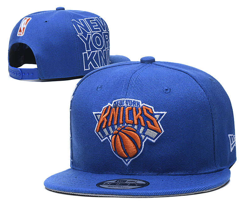 Knicks Team Logo Royal Adjustable Hat YD - Click Image to Close