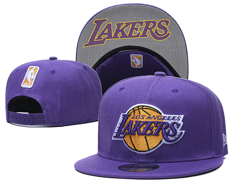 Lakers Team Logo Purple Adjustable Hat GS - Click Image to Close