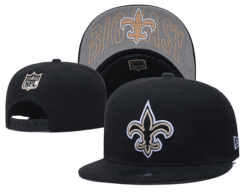 Saints Team Logo Black Adjustable Hat GS