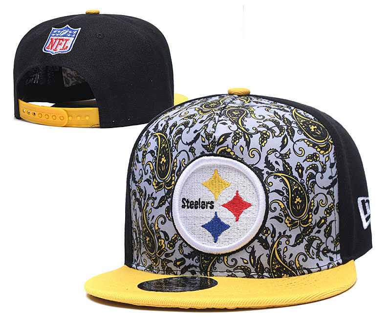 Steelers Team Logo Black Yellow Adjustable Hat LH