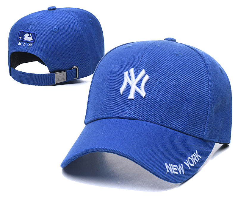 Yankees Team Logo Royal Peaked Adjustable Hat TX