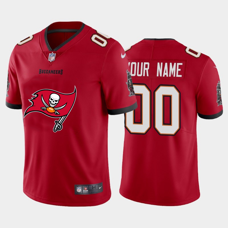 Nike Buccaneers Customized Red Team Big Logo Vapor Untouchable Limited Jersey