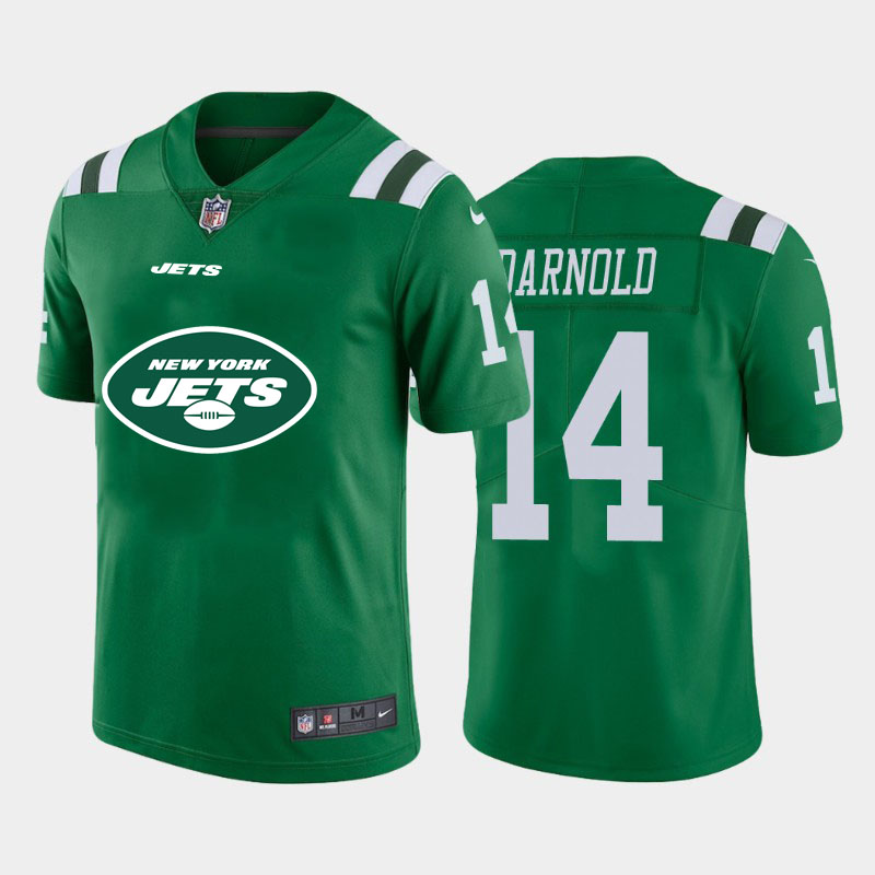 Nike Jets 14 Sam Darnold Green Team Big Logo Vapor Untouchable Limited Jersey - Click Image to Close