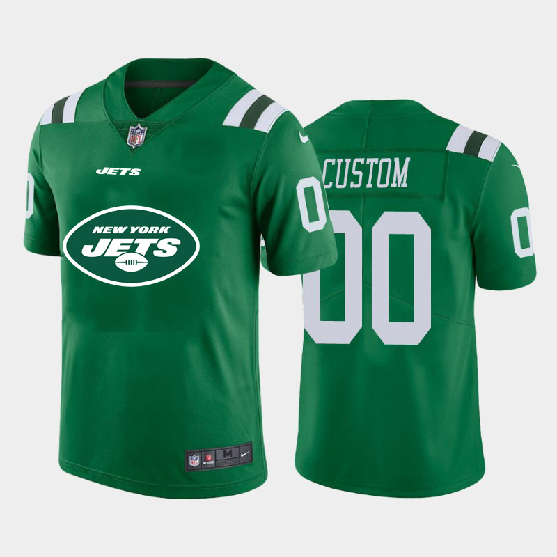 Nike Jets Customized Green Team Big Logo Vapor Untouchable Limited Jersey