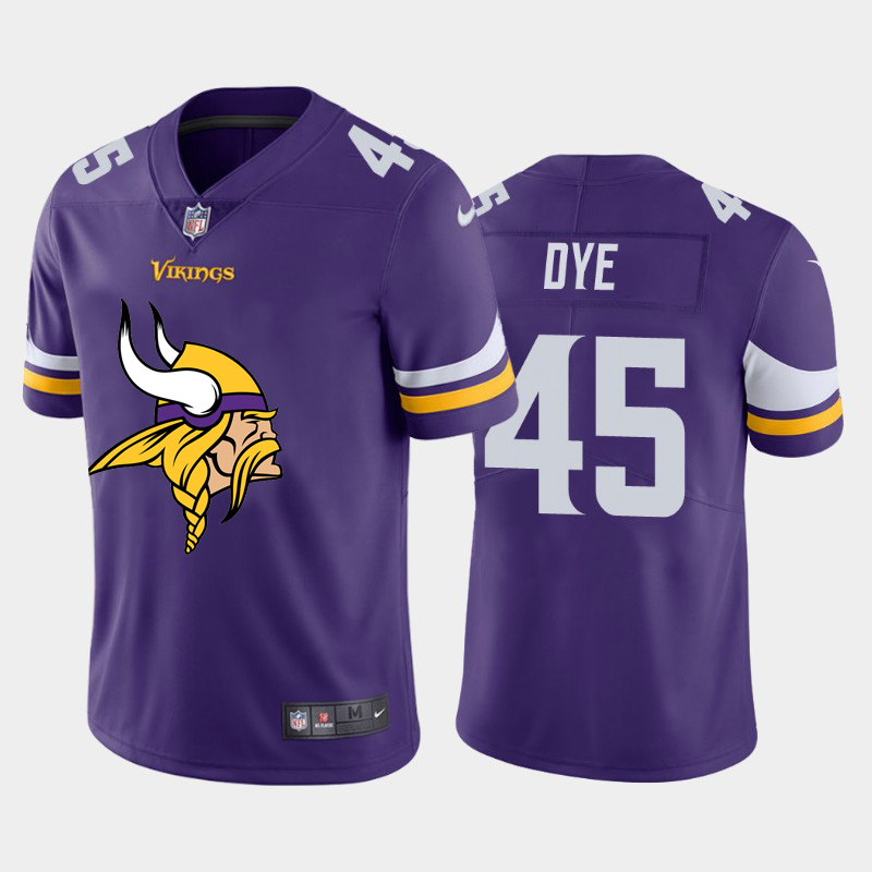 Nike Vikings 45 Troy Dye Purple Team Big Logo Vapor Untouchable Limited Jersey - Click Image to Close