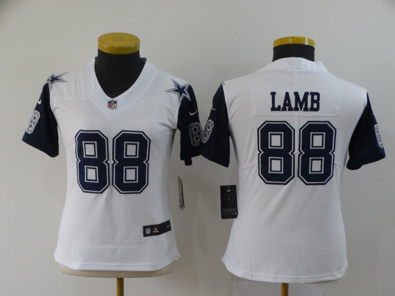Nike Cowboys 88 Ceedee Lamb White Women 2020 NFL Draft Color Rush Limited Jersey