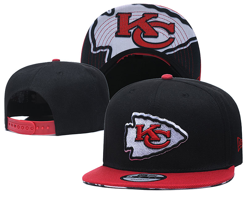 Chiefs Team Logo Black Red Adjustable Hat TX