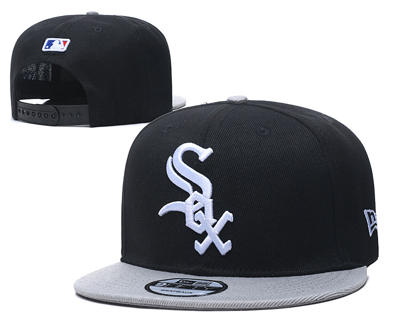 White Sox Team Logo Black Gray Adjustable Hat TX