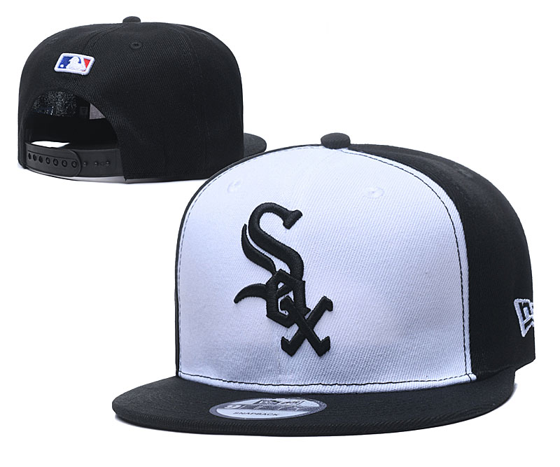 White Sox Team Logo White Black Adjustable Hat TX
