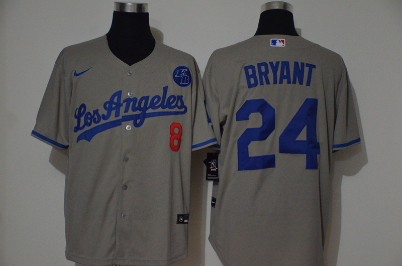 Dodgers 24 Kobe Bryant Gray 2020 Nike KB Cool Base Jersey - Click Image to Close