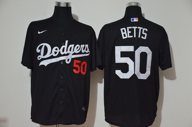 Dodgers 50 Mookie Betts Black 2020 Nike Cool Base Jersey - Click Image to Close