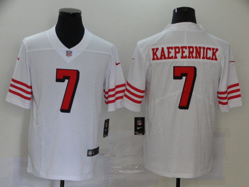 Nike 49ers 7 Colin Kaepernick White Color Rush Vapor Untouchable Limited Jersey - Click Image to Close