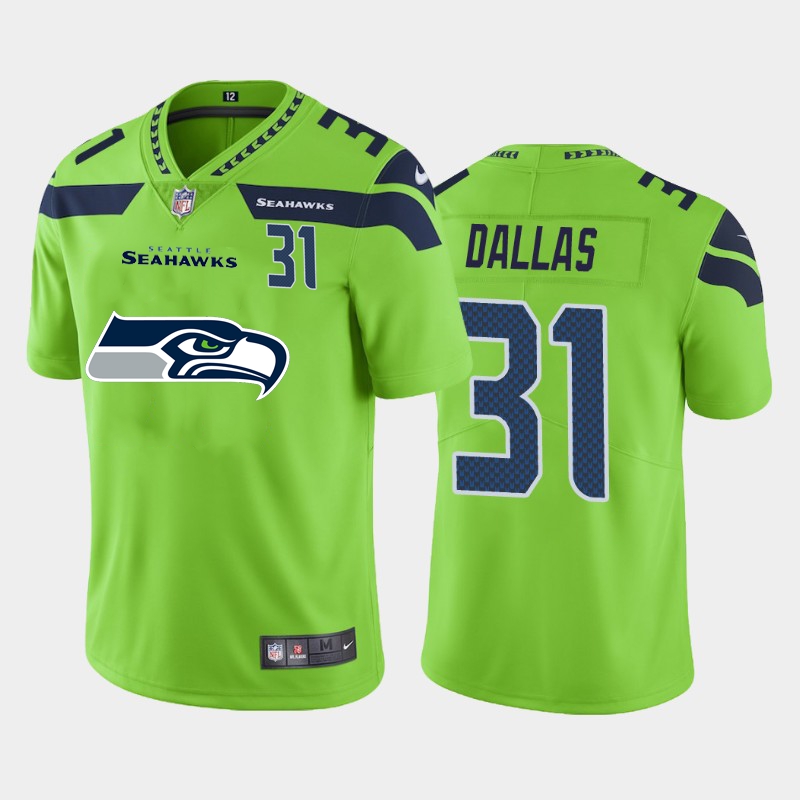 Nike Seahawks 31 DeeJay Dallas Green Team Big Logo Number Vapor Untouchable Limited Jersey