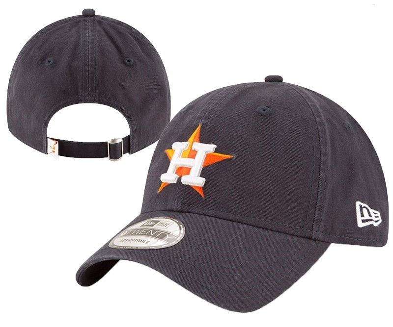 Astros Team Logo Black Peaked Adjustable Hat YD - Click Image to Close