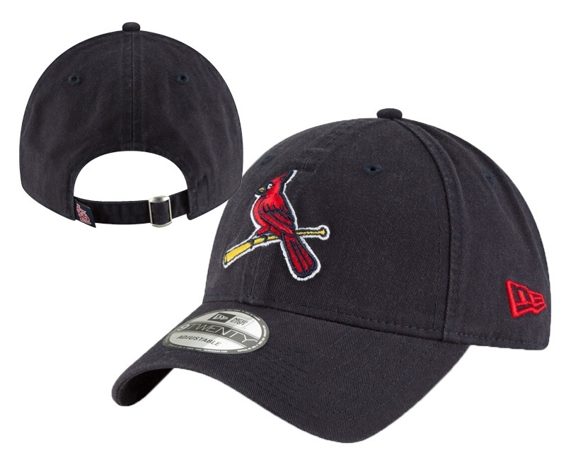 St. Louis Cardinals Team Logo Black Peaked Adjustable Hat YD