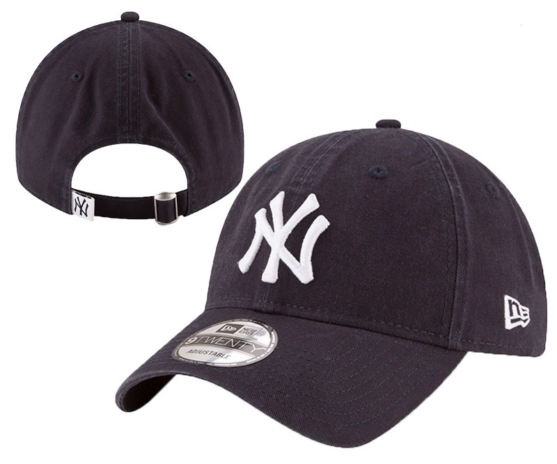 Yankees Team Logo Black Peaked Adjustable Hat YD