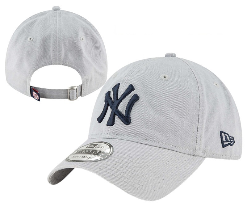 Yankees Team Logo Gray Peaked Adjustable Hat YD