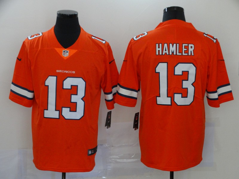 Nike Broncos 13 KJ Hamler Orange 2020 NFL Draft Color Rush Limited Jersey