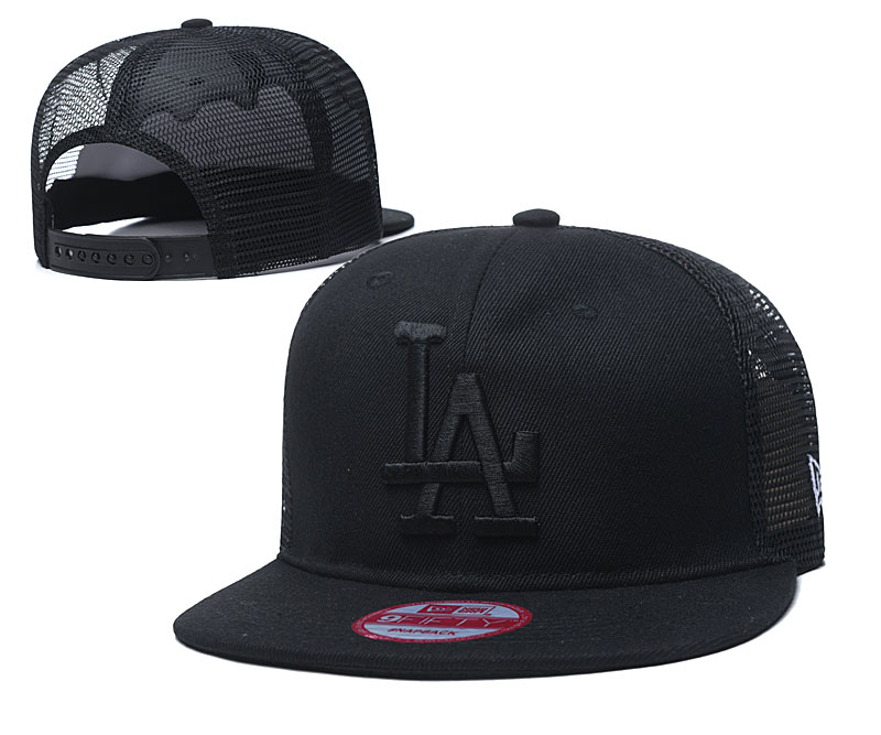 Dodgers Team Logo All Black Adjustable Hat TX