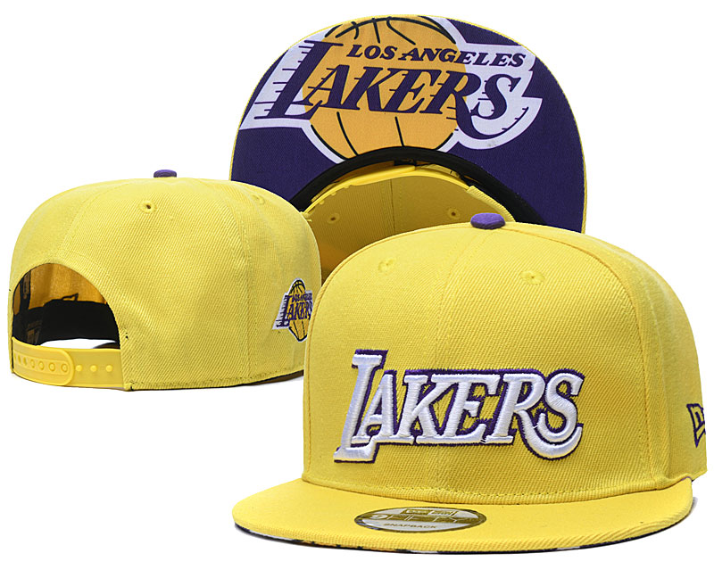 Lakers Team Logo All Yellow Adjustable Hat TX