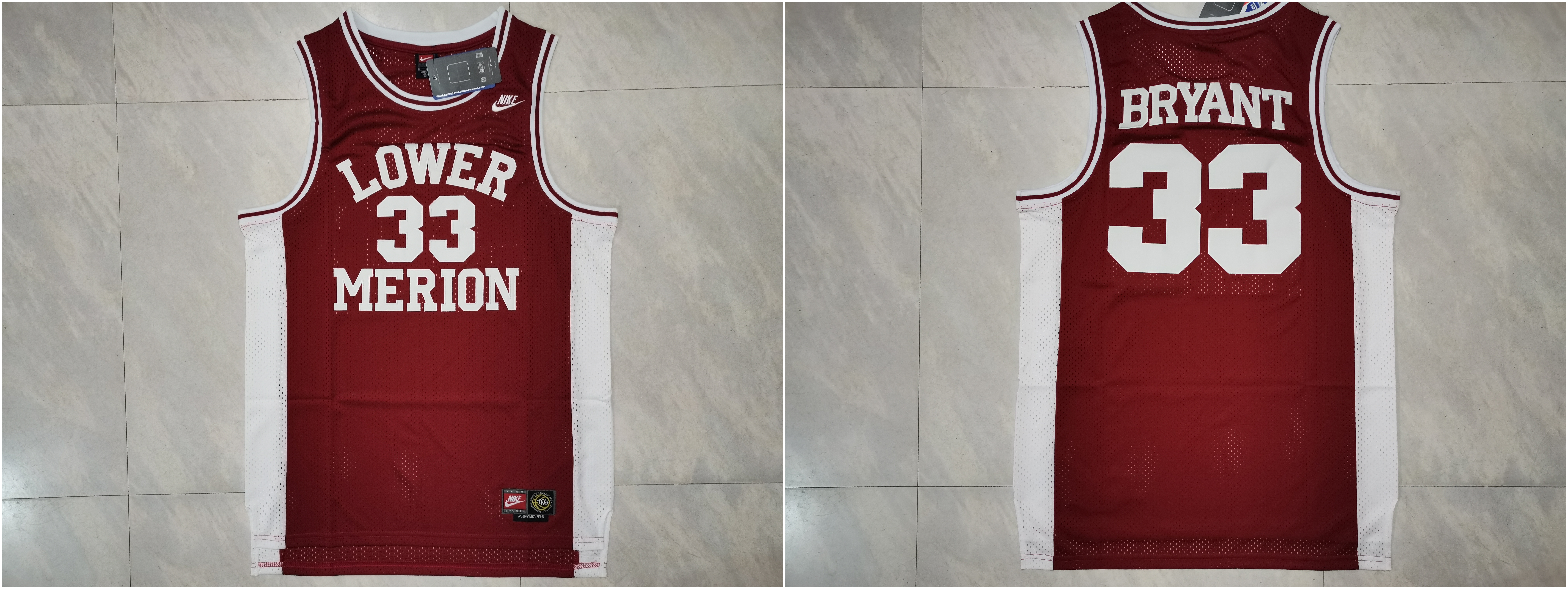 Lower Merion Aces 33 Kobe Bryant Red High School Mesh Basketball Jersey