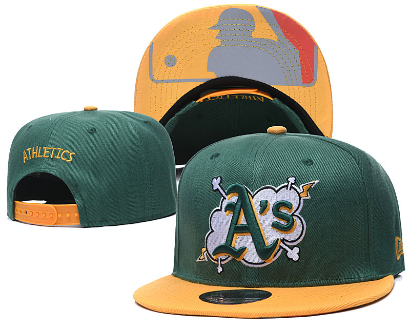 Athletics Team Logo Green Yellow Adjustable Hat GS