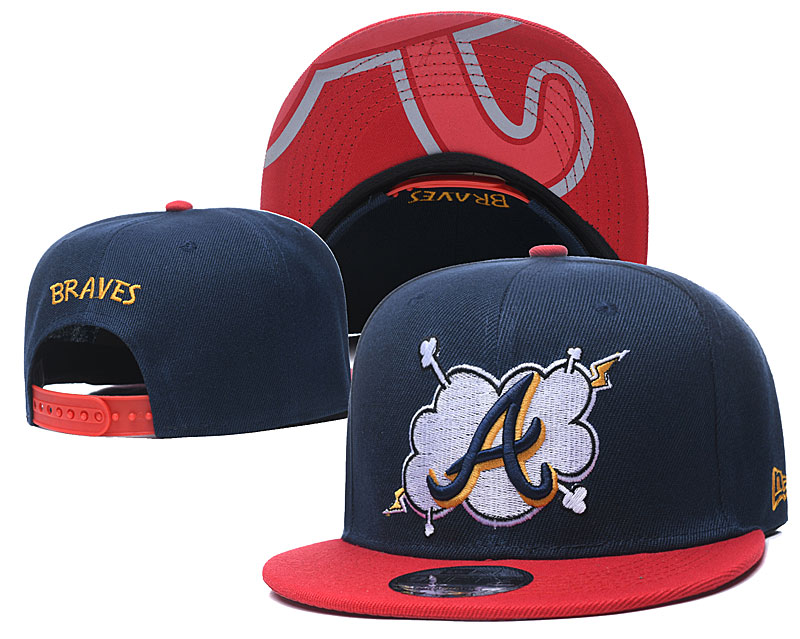 Braves Team Logo Navy Red Adjustable Hat GS