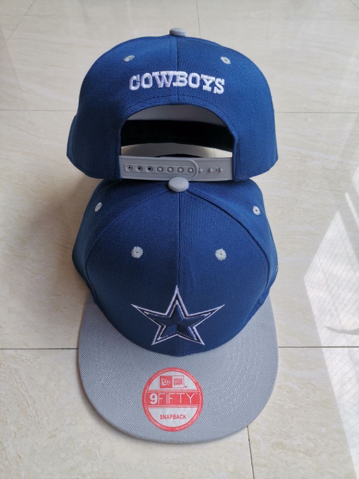 Cowboys Team Logo Navy Gray Adjustable Hat LT