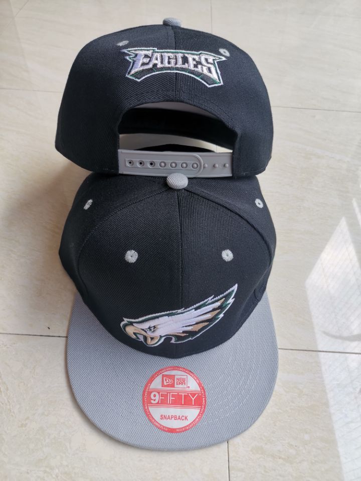Eagles Team Logo Black Gray Adjustable Hat LT