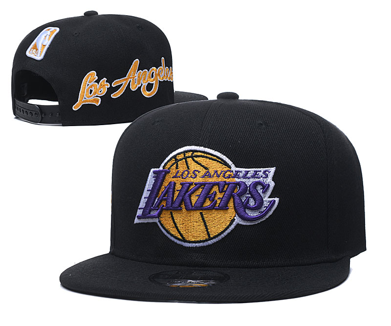 Lakers Team Logo Black Adjustable Hat GS - Click Image to Close
